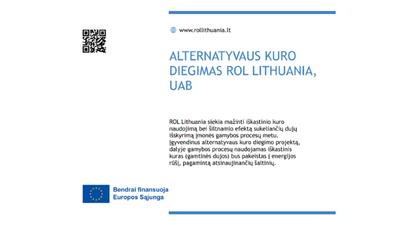 Alternatyvaus kuro diegimas ROL Lithuania, UAB